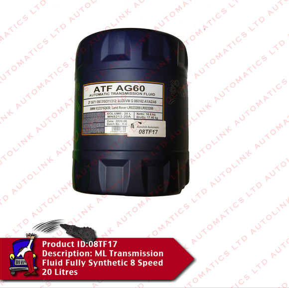 ML Transmission Fluid Fully Synthetic 8 Speed 20 Litres