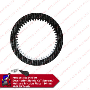 Honda CVT Stream / Odissey Friction Plate 136mm O/D 49 Teeth