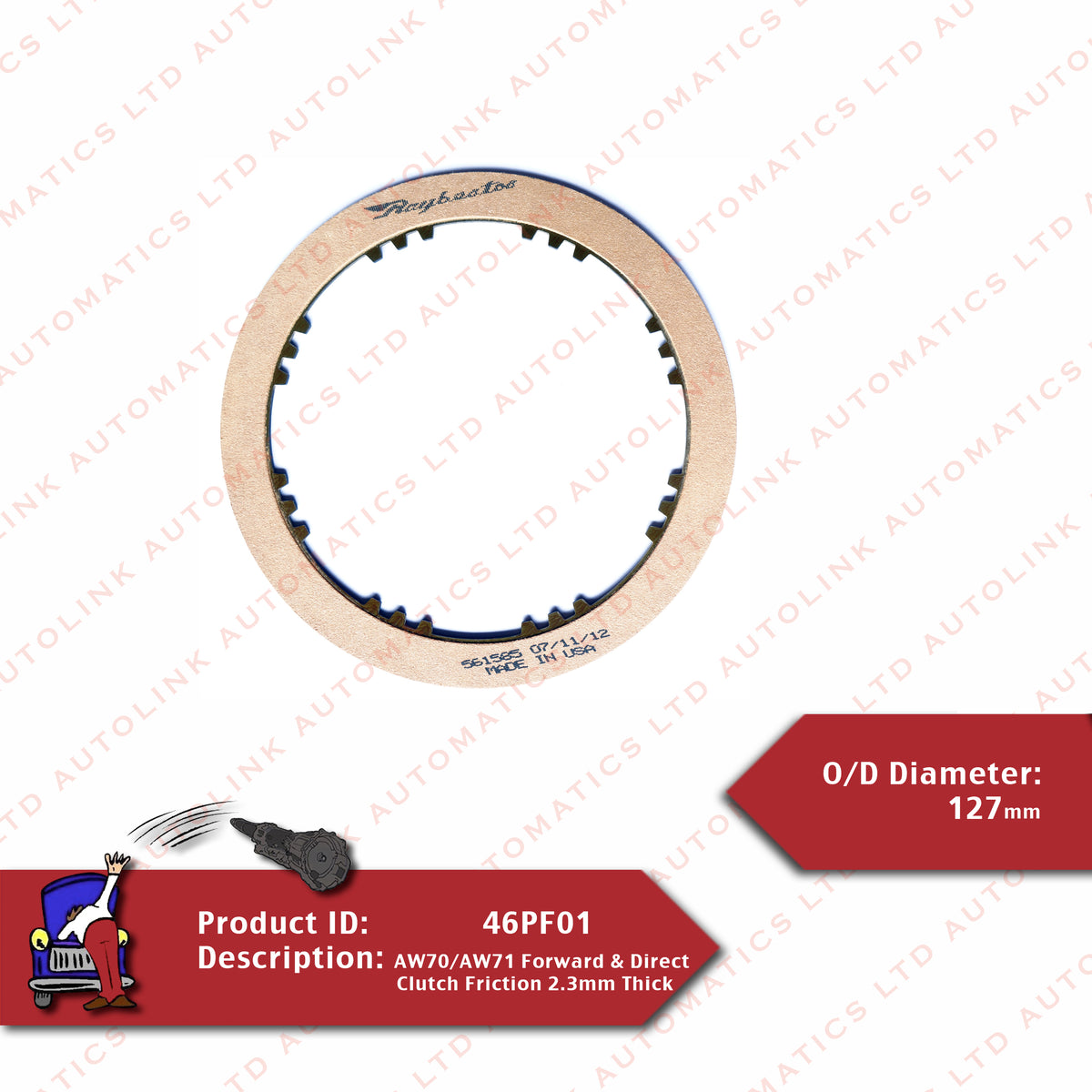 AW70/AW71 Forward & Direct Clutch Friction 2.3mm Thick Autolink